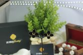 Black flower stud earrings